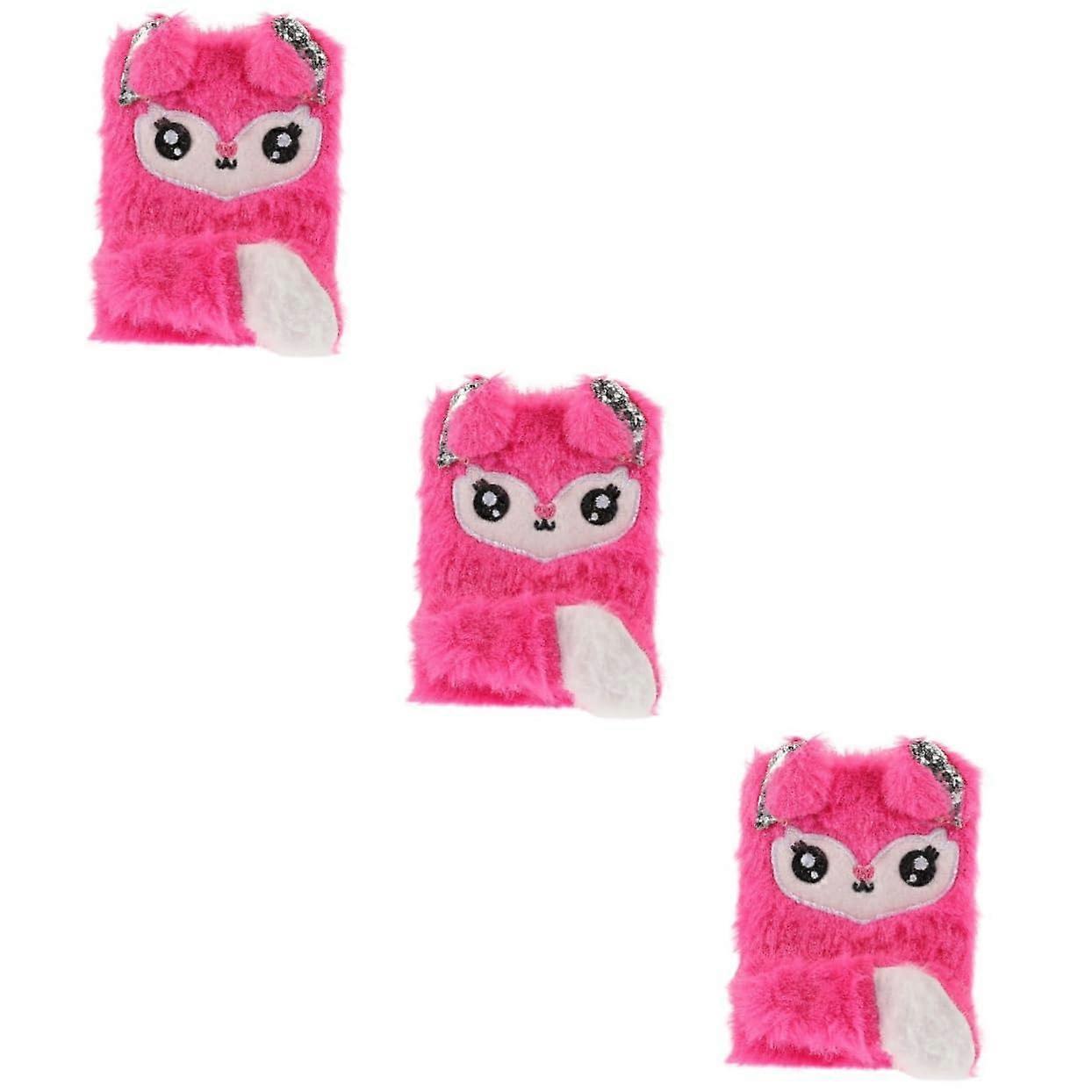 Mini Notebook Diary Set - Plush Daily Journal for Kids and Girls, Softcover, 3-Pack, Perfect for School Use