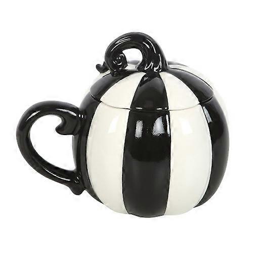 Something Different Contrast Striped Mug With Lid