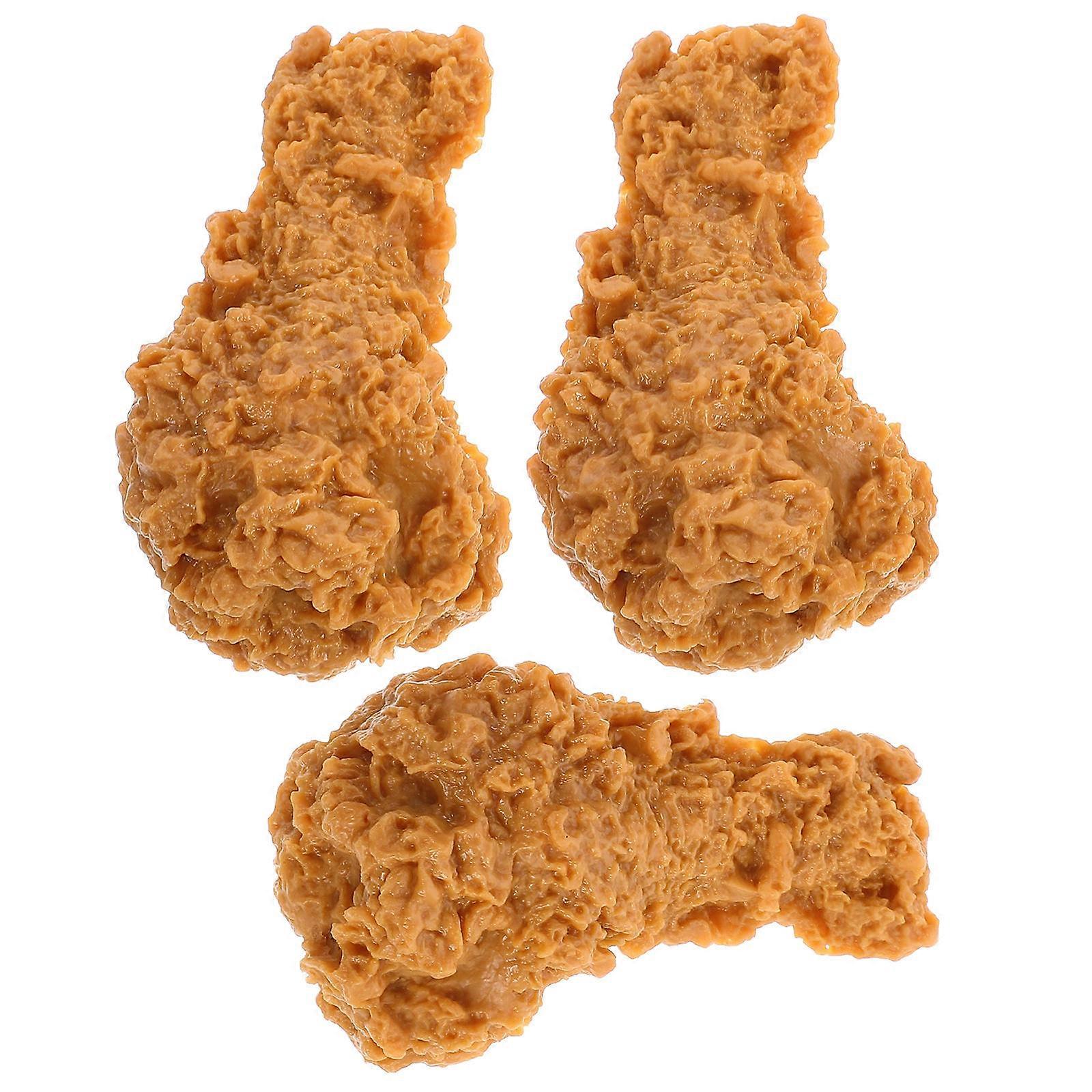 3pcs Realistic Artificial Chicken Legs Fake Drumstick Models for Kitchen Display, Showcase Decoration & Teaching Purposes