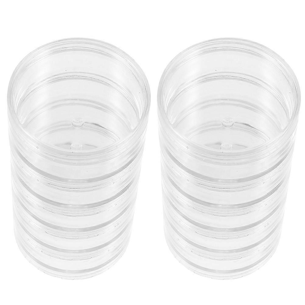 Round Clear Plastic Box 2Pcs Transparent Small Storage Containers for Compact Storage