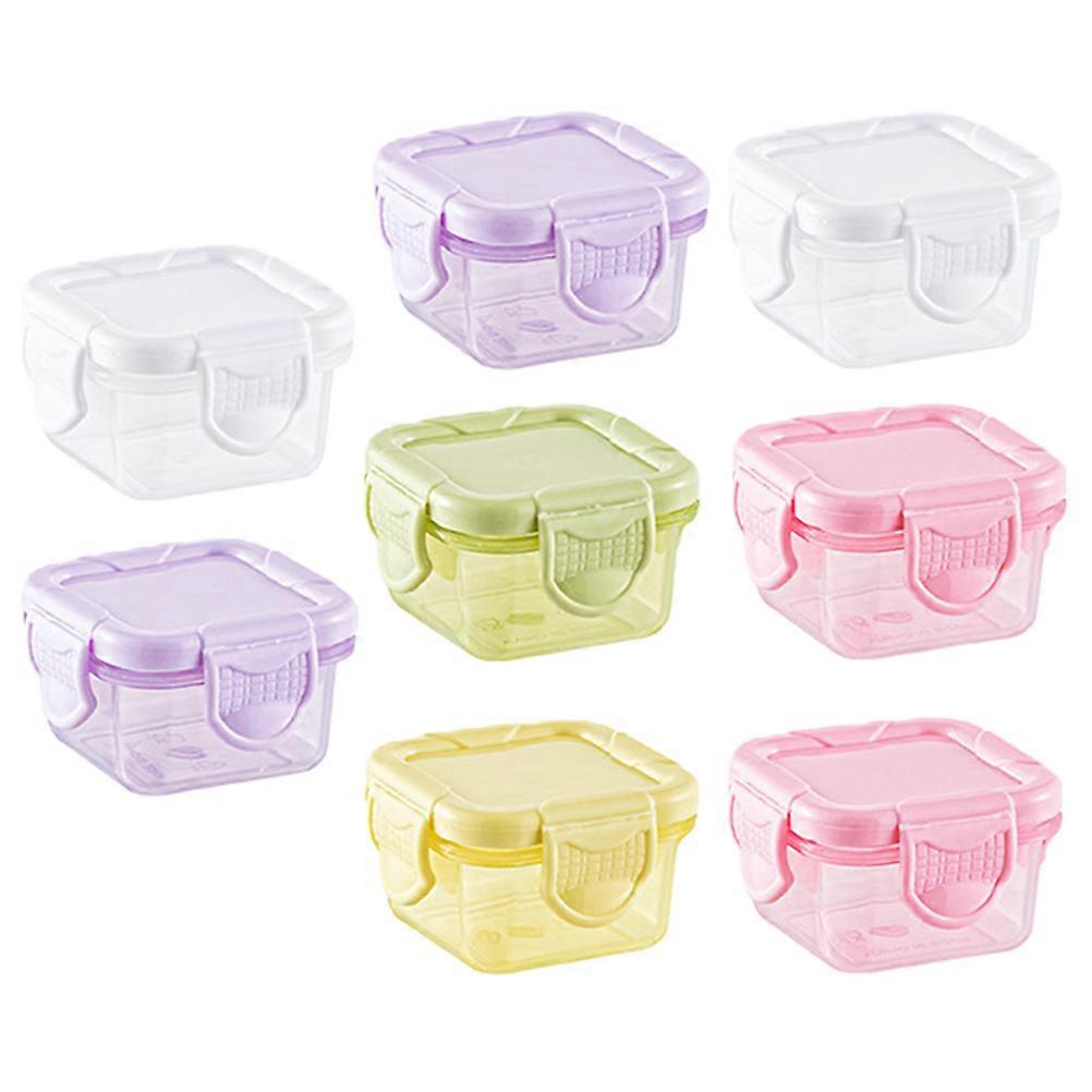 8pcs Portable Condiment Cups Boxes with Lid Dressing Container Leak Proof Picnic Sauce Boxes
