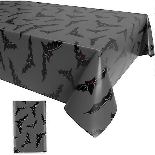 Plastic Halloween Tablecloth, Large Rectangular Tablecloth, Grey