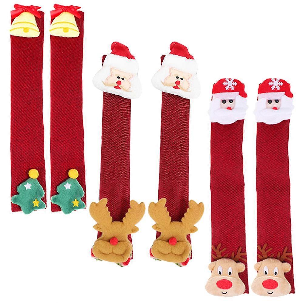 Ice Box Handle Protector for Protection Use 6Pcs Xmas Themed Handle Cover Red Cloth