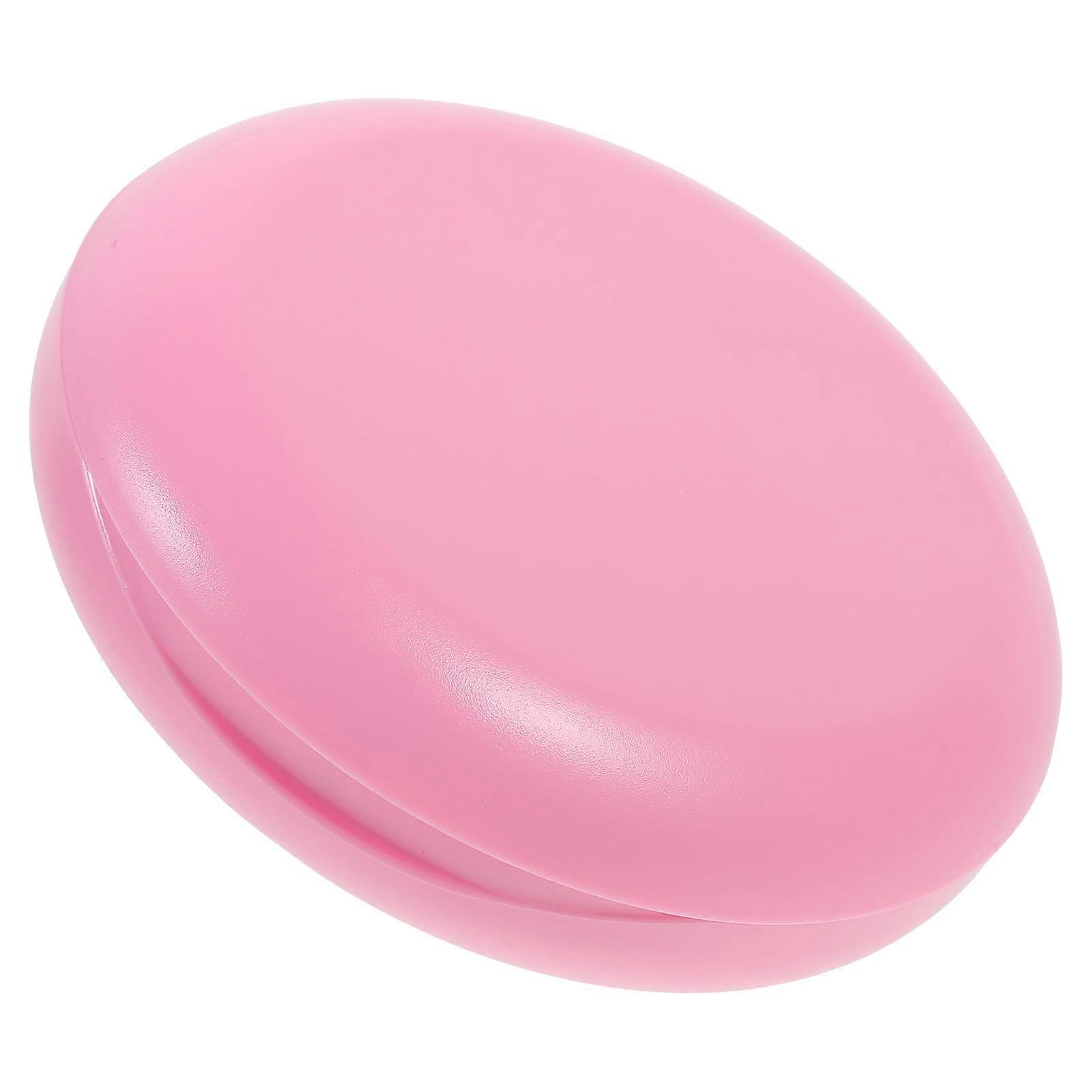 Pink Denture Case with Mirror Scratch Resistant Compact Orthodontic Retainer Holder for Storage 3.5 x 2.2 x 1.5 inches