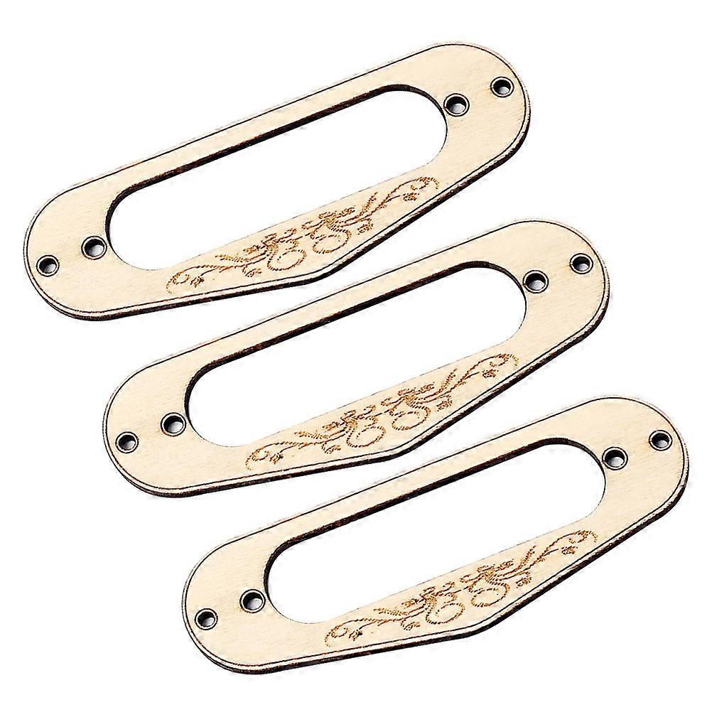 Golden Guitar Pickup Frame Synthetic Material for Pickup Replacement 3pcs Single Coil Pickup Ring for Electric Guitars