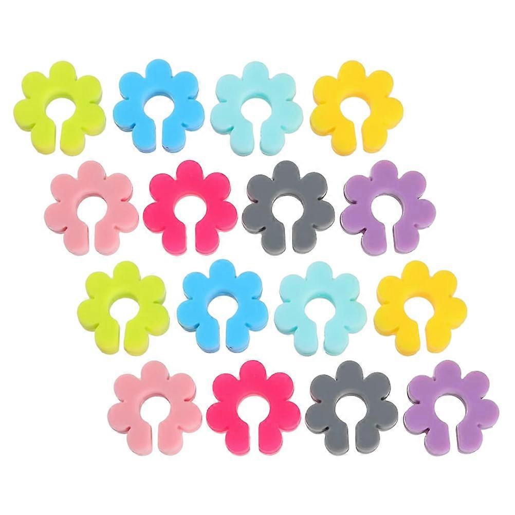 Silicone Wine Glass Charms with Assorted Colors for Party and Gathering 16pcs Flower Shaped Drink Markers