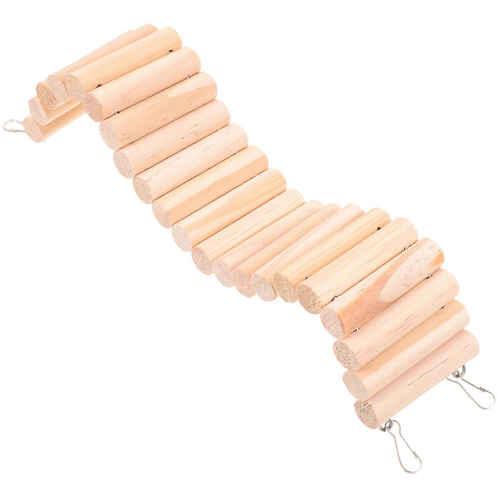 Wood Ladder Toy for Hamsters and Guinea Pigs Beige Color Excellent Workmanship Safe with No Odor 7 inches
