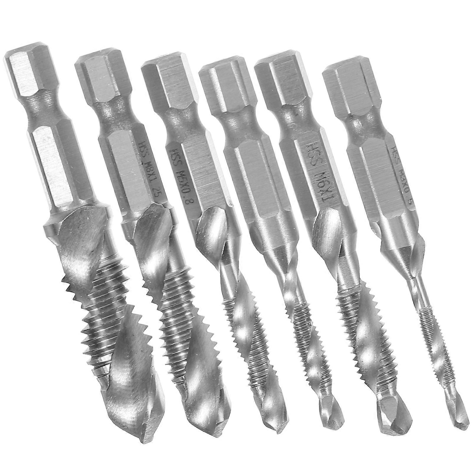 Serrated Drill Bit Assortment For DIY Enthusiasts 6 Pieces Steel Tool For Thread Tapping Applications