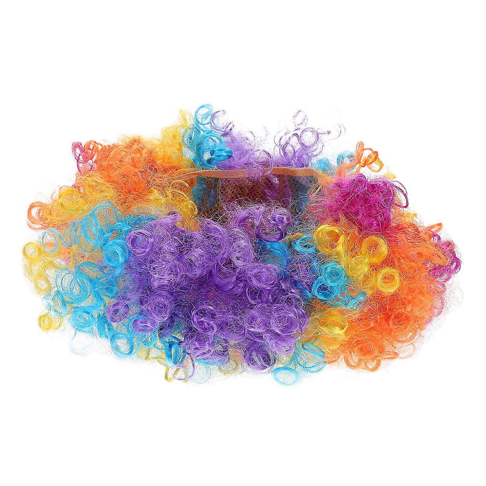 Durable Colorful Synthetic Clown Wig for Adults Fun Party Accessory for Halloween, Festivals, and Costume Role Play Events