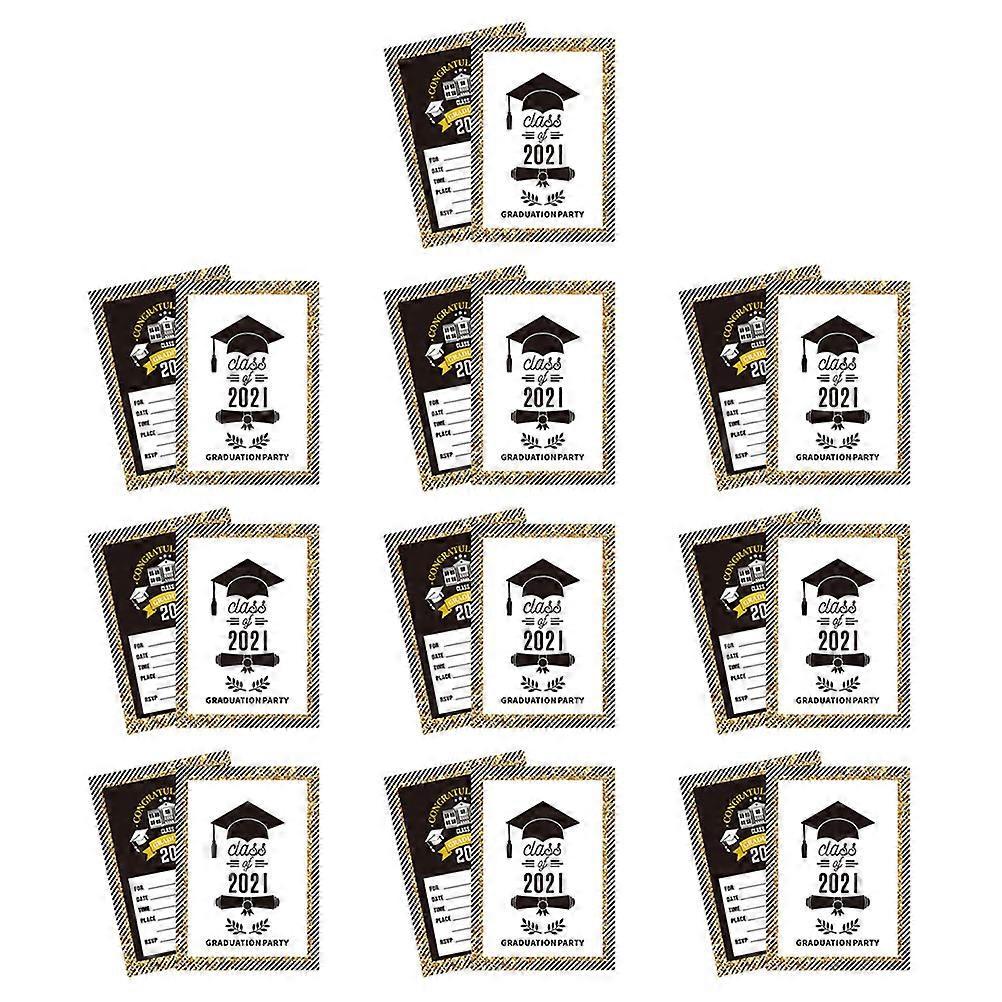 Funny Graduation Cards 20Pcs Party Invitations Supplies Rectangle Design Assorted Color Special Event University Students