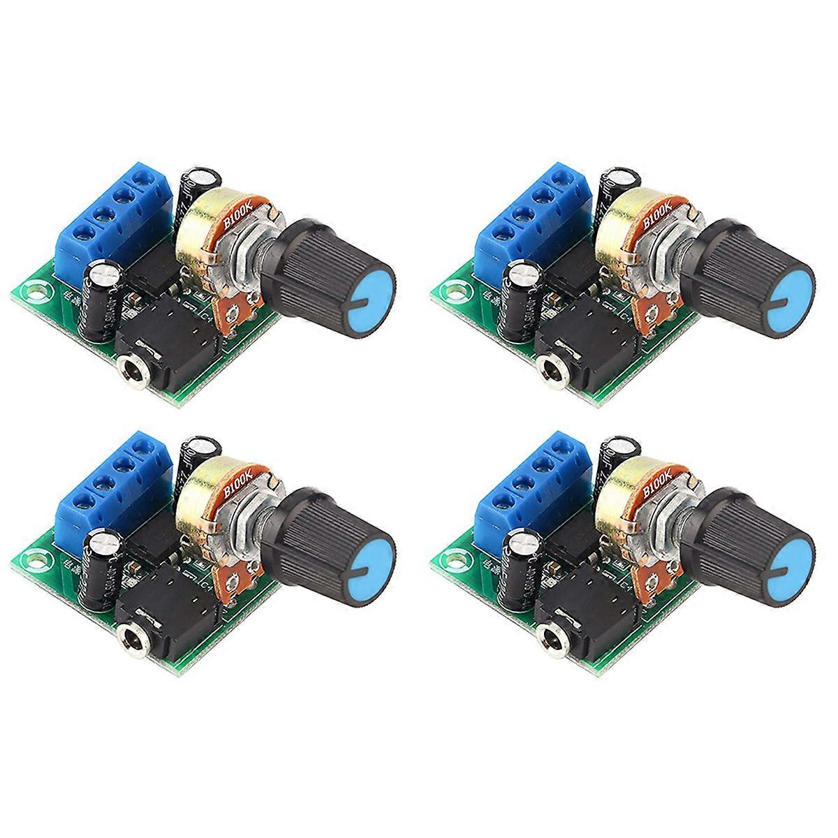 4X LM386 Super Mini Amplifier Board, 3V-12V, 0.5W-10W Speaker Low Noise Power Consumption, for Speak