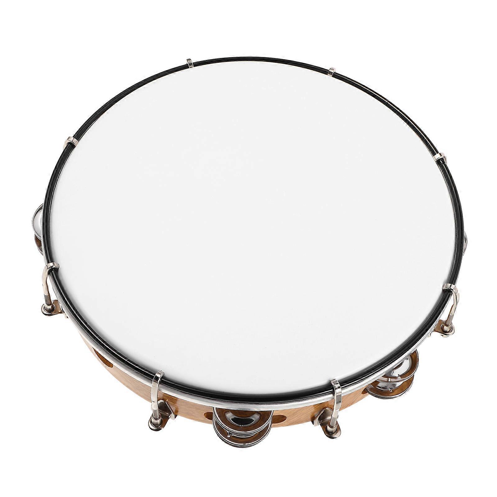 Professional Tambourine for Adults with Adjustable Tuning Smooth ABS Finish Coffee Color Hand Drum Portable Size 8.5 Inches