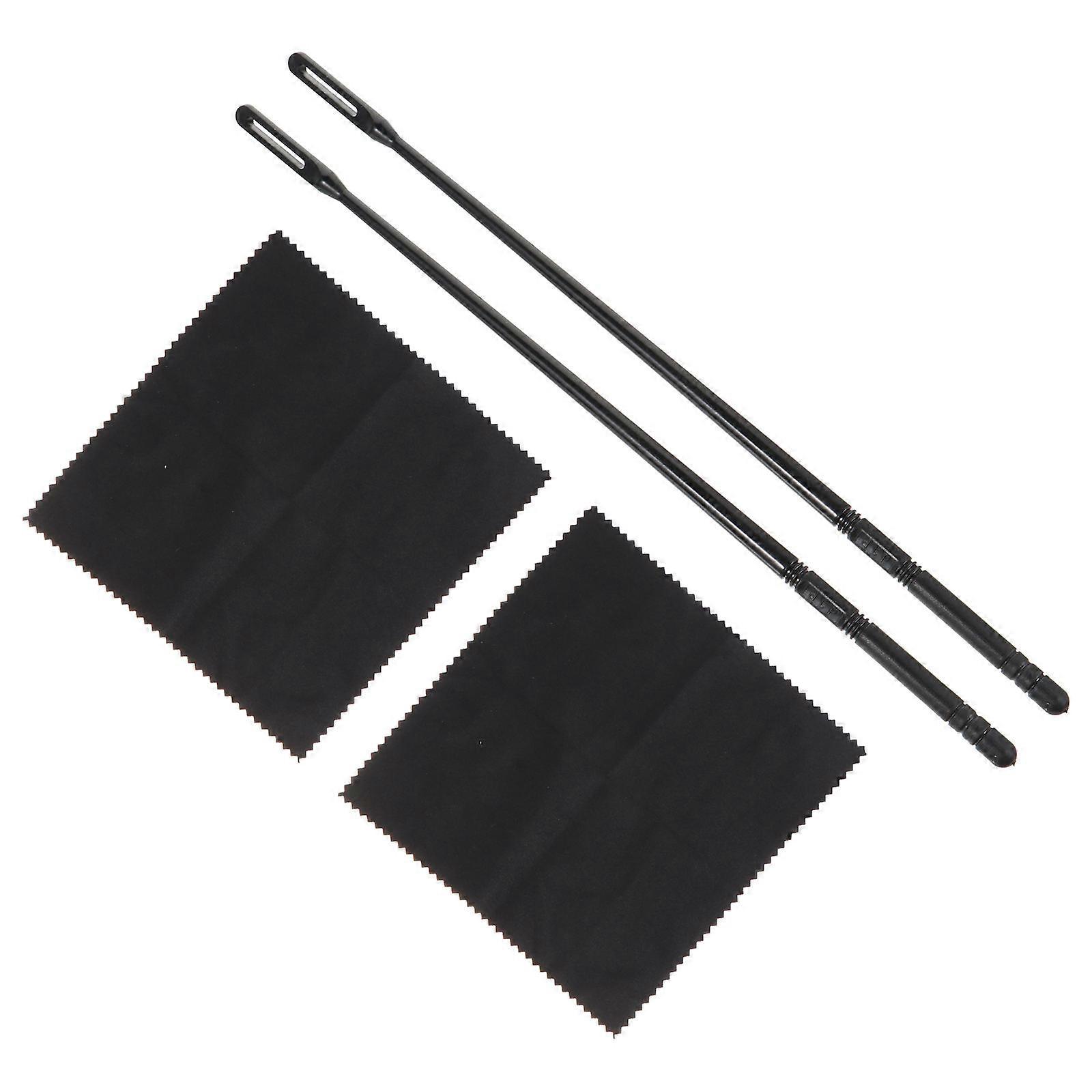 Flute Cleaning Cloth Made of Durable Cotton and Plastic for All Flutes and Piccolos 4 Pieces Black