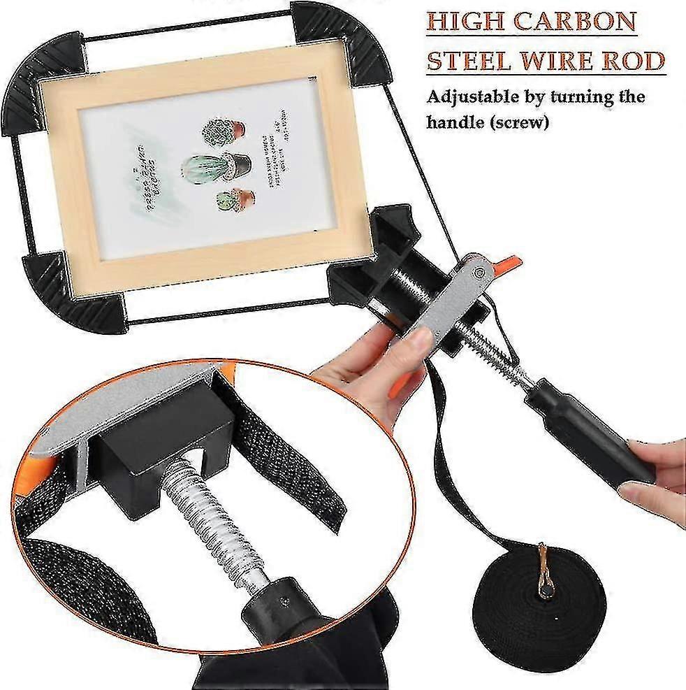 Frame Tensioner With 4 Claws Belt Tensioner Aluminum Angle Tensioner With 4m Nylon Strap Corner Tensioner Corner Clamp Belt Clamp For Picture Frame Dr