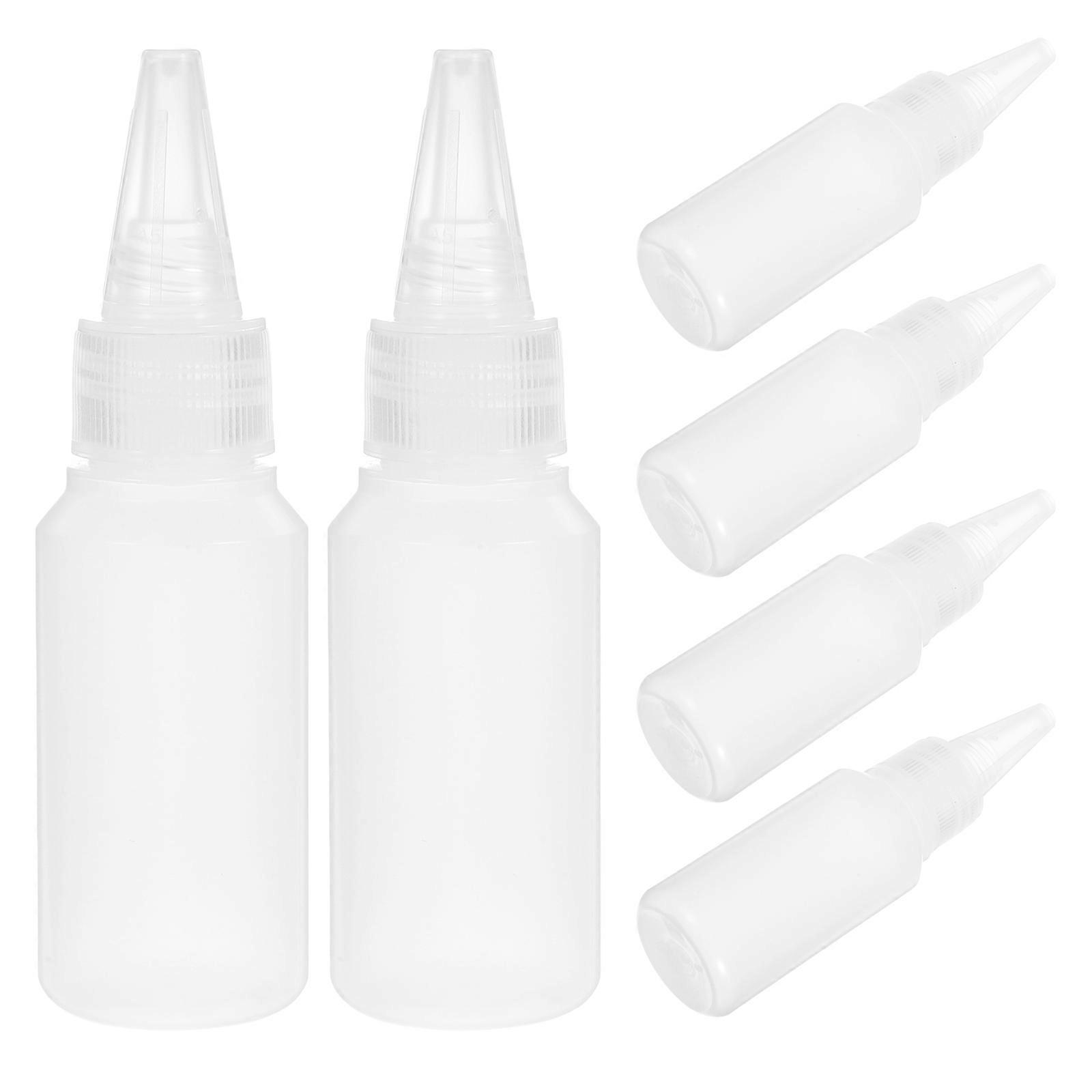 6pcs Empty Plastic Squeeze Bottles with Caps for Industrial Glue, Dye, and Paint Dispensing – Portable Transparent Soft Containers for Repair and
