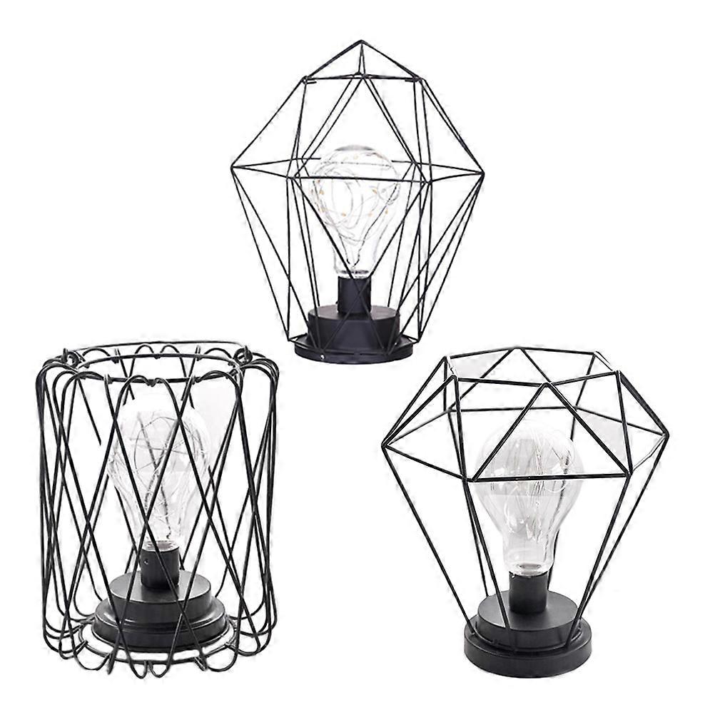 Svart jernlampe for belysning Bruk unikt minimalistisk hjemmenattlys flott for studierom spisestue 15.7 tommer