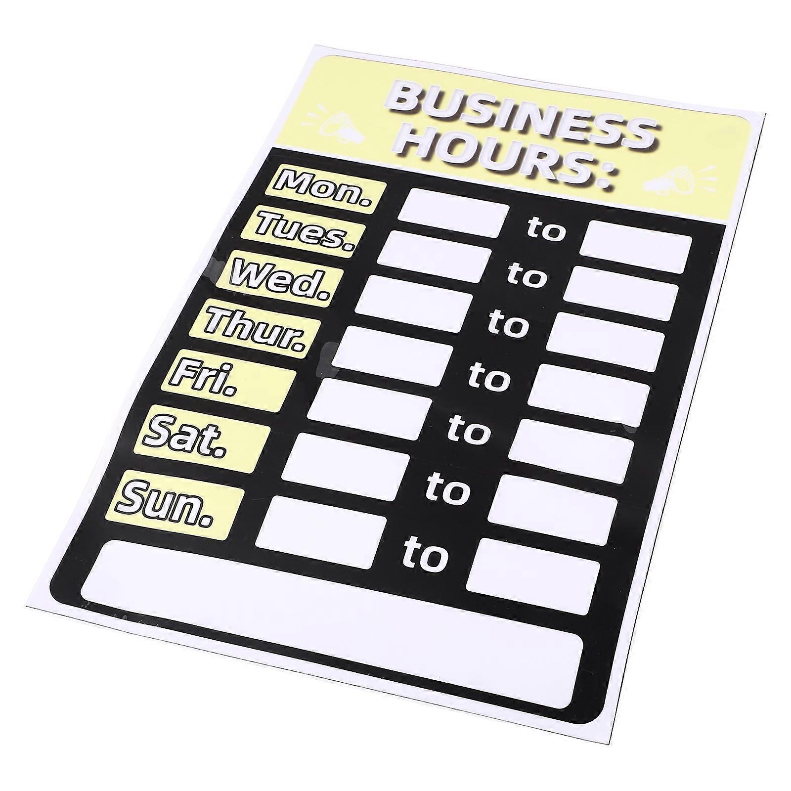 Fade Proof Business Hours Sign Sticker For Managers And Business Owners 30.5X20.5Cm Rectangle 1Pack
