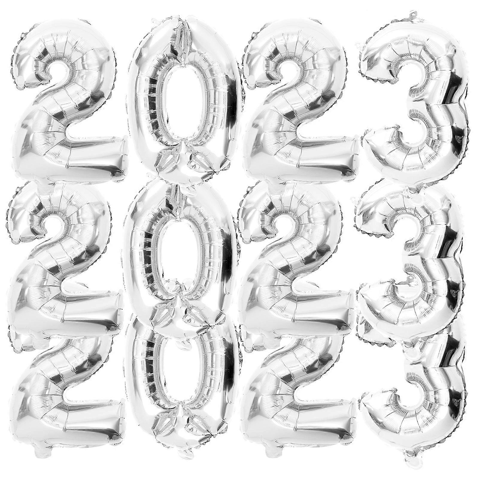 Unique Silver Balloons For New Year Party Decorations 47X37X0.1CM With Round Design 3 Sets Fun Addition