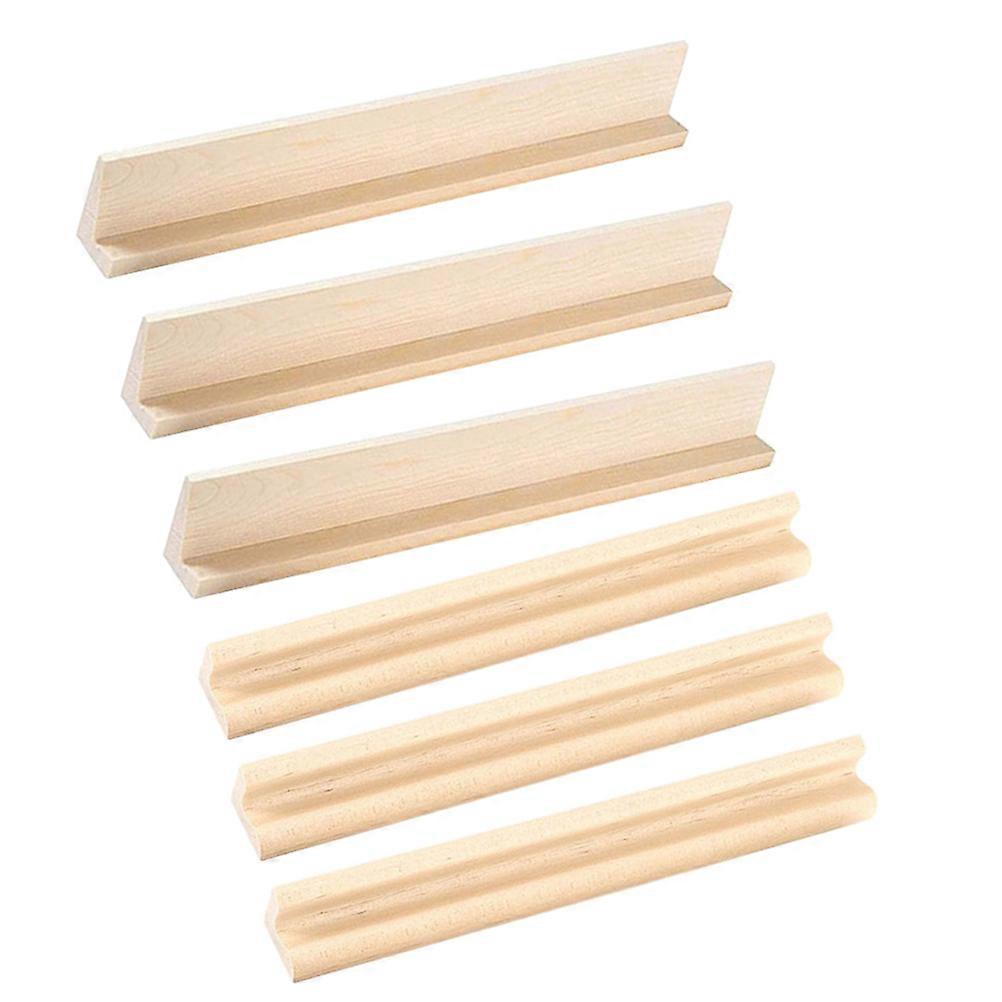 6pcs Wooden Domino Racks Card Stand for Mahjong Display Home Decor Game Use