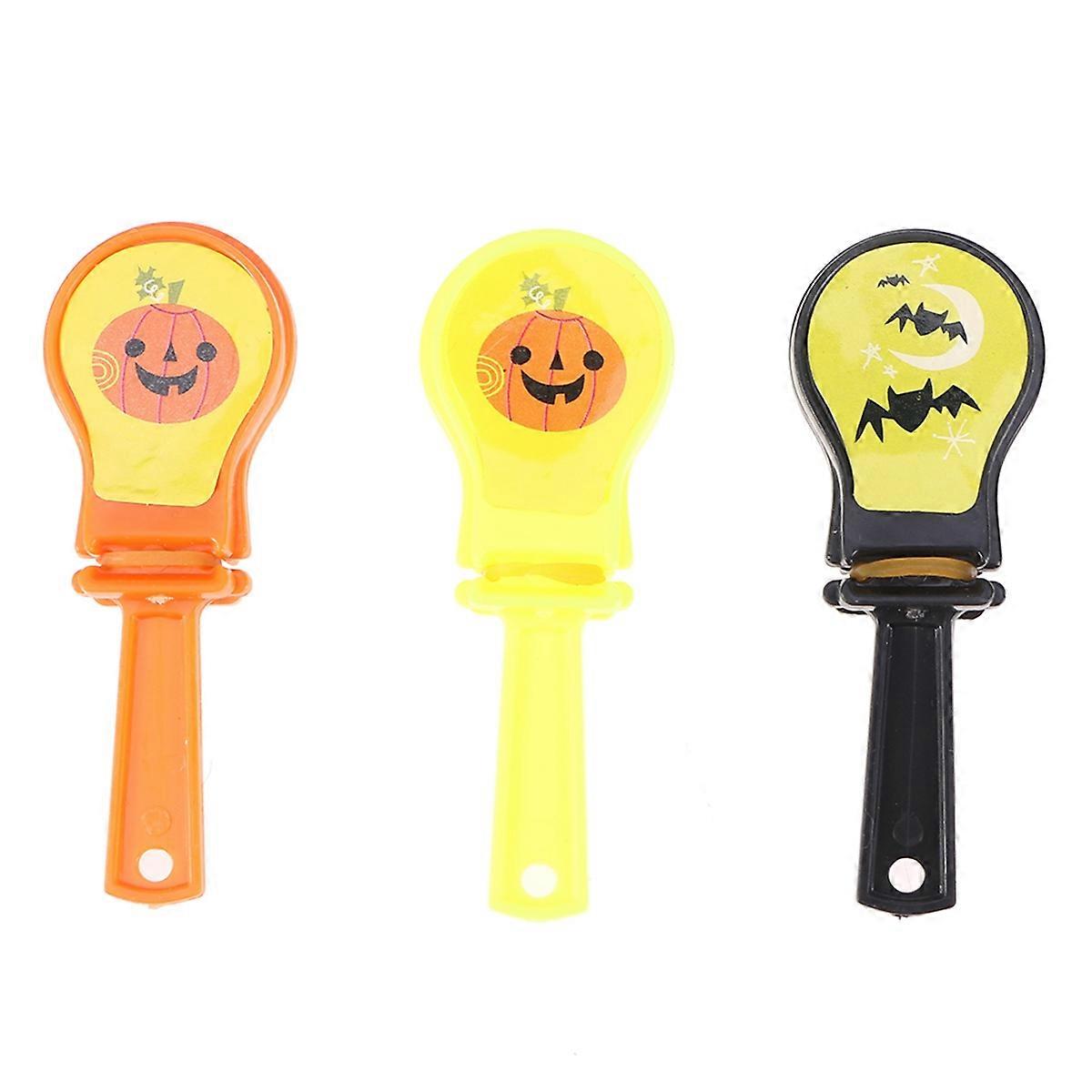 Halloween Noisemakers 12Pcs Plastic Toys Assorted Color Pumpkin Shape Clapping Tools For Children And Youngsters With Sound Production