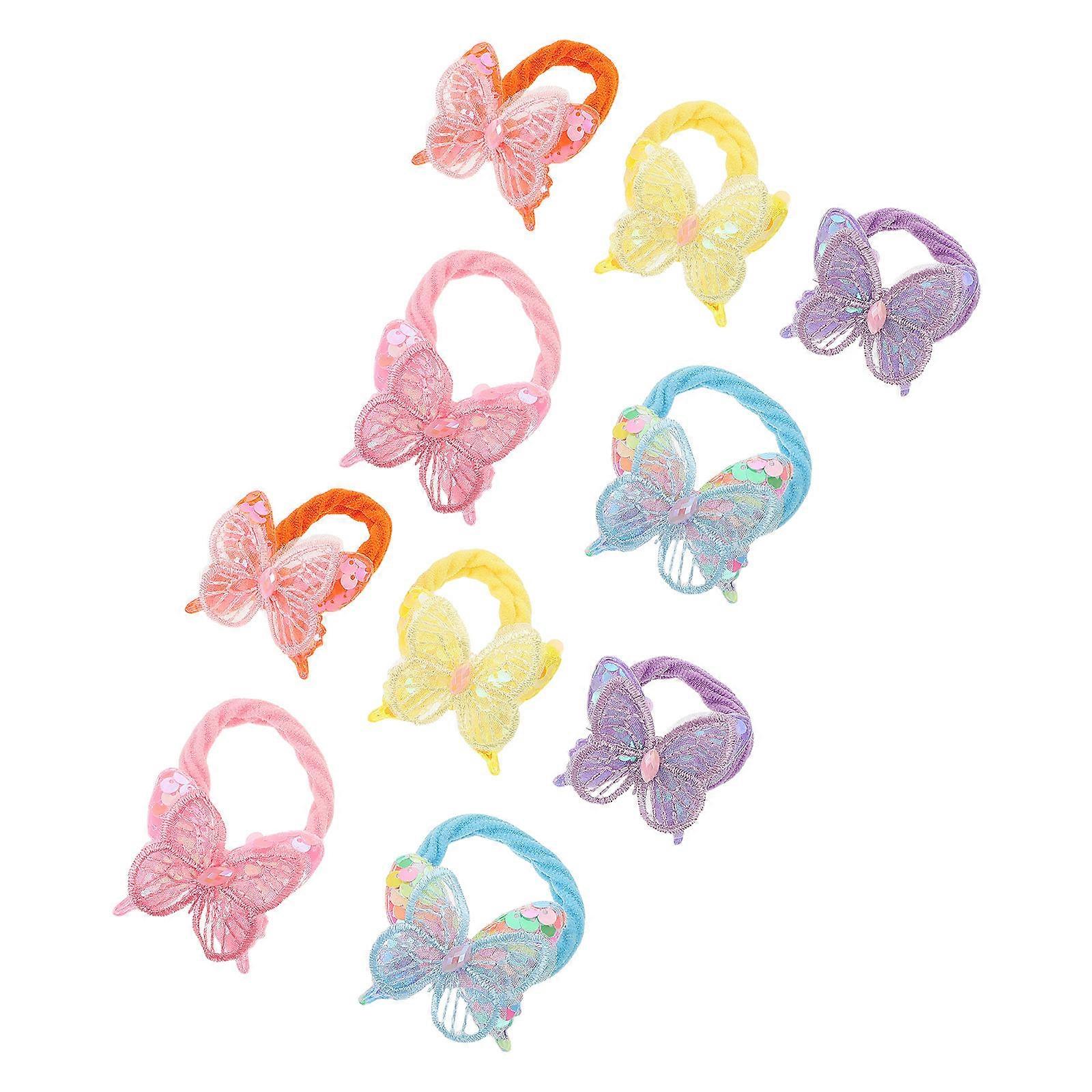 a refined and engaging product description based on your input:

 

**10pcs Sequin Butterfly Hair Ties Glitter Elastic Hair Bands for Daily Wear,