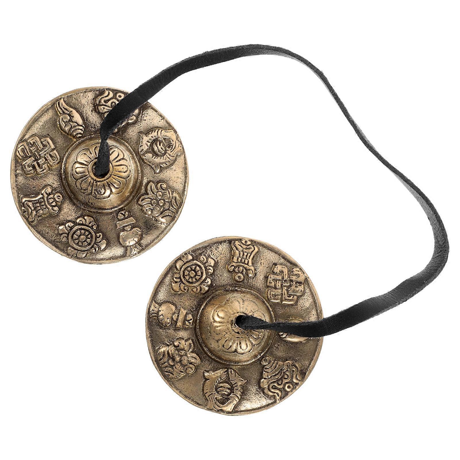 Brass Meditation Sound Chimes Cymbals For Practitioners Of Meditation Round Spiritual Practices 1 Pair