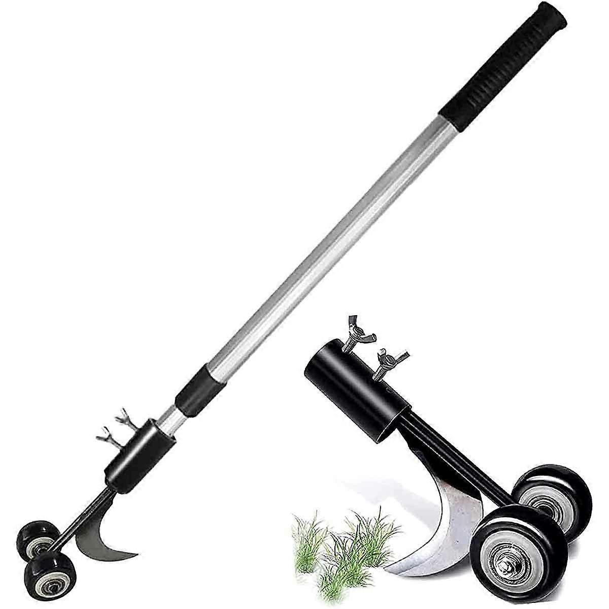 Garden Weed Tool With Wheels - Ergonomic Lightweight Weeder For Terraces, Paving Blocks, Patios And Cracks