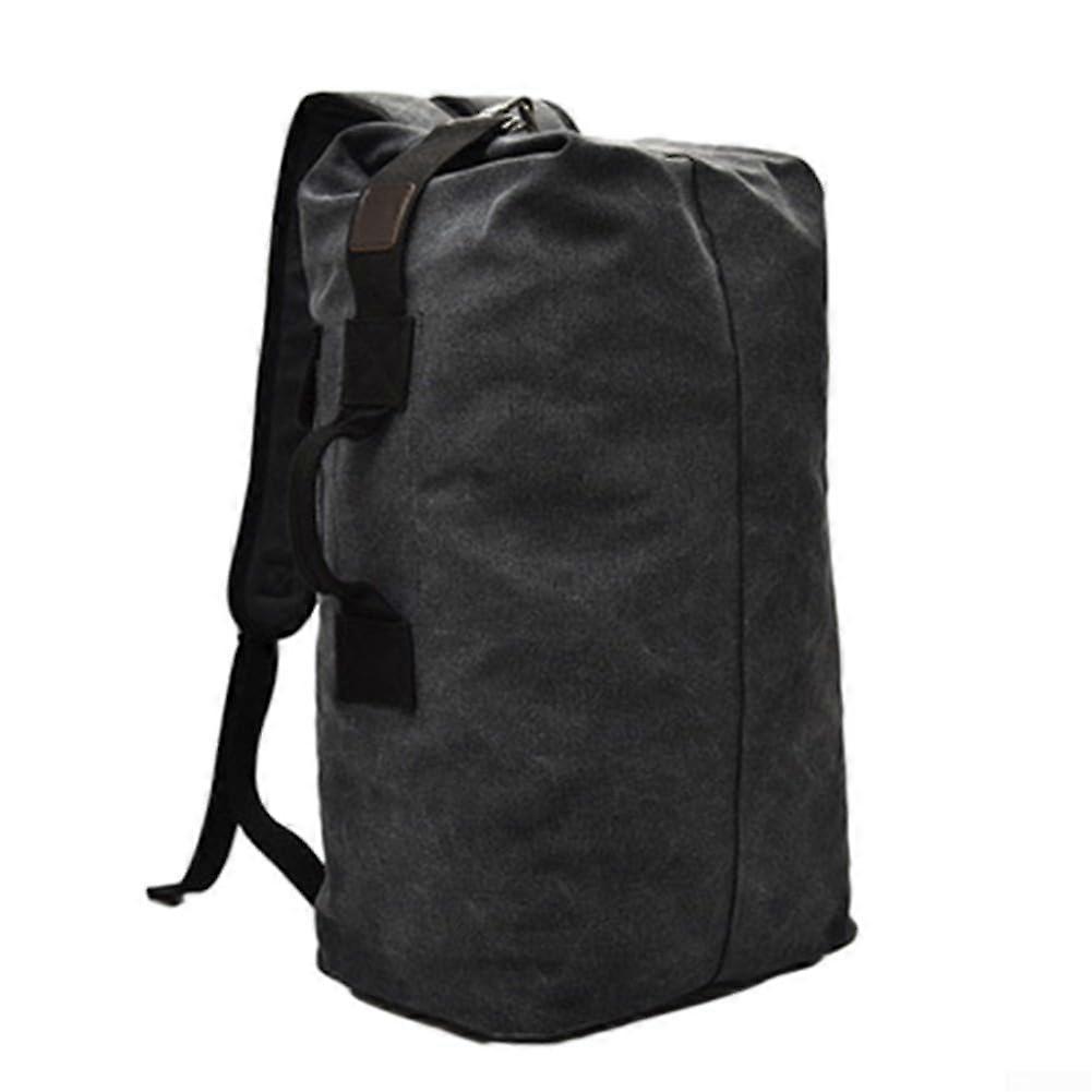 Canvas Backpack with Double Strap for Camping, Hiking and Sports B Black