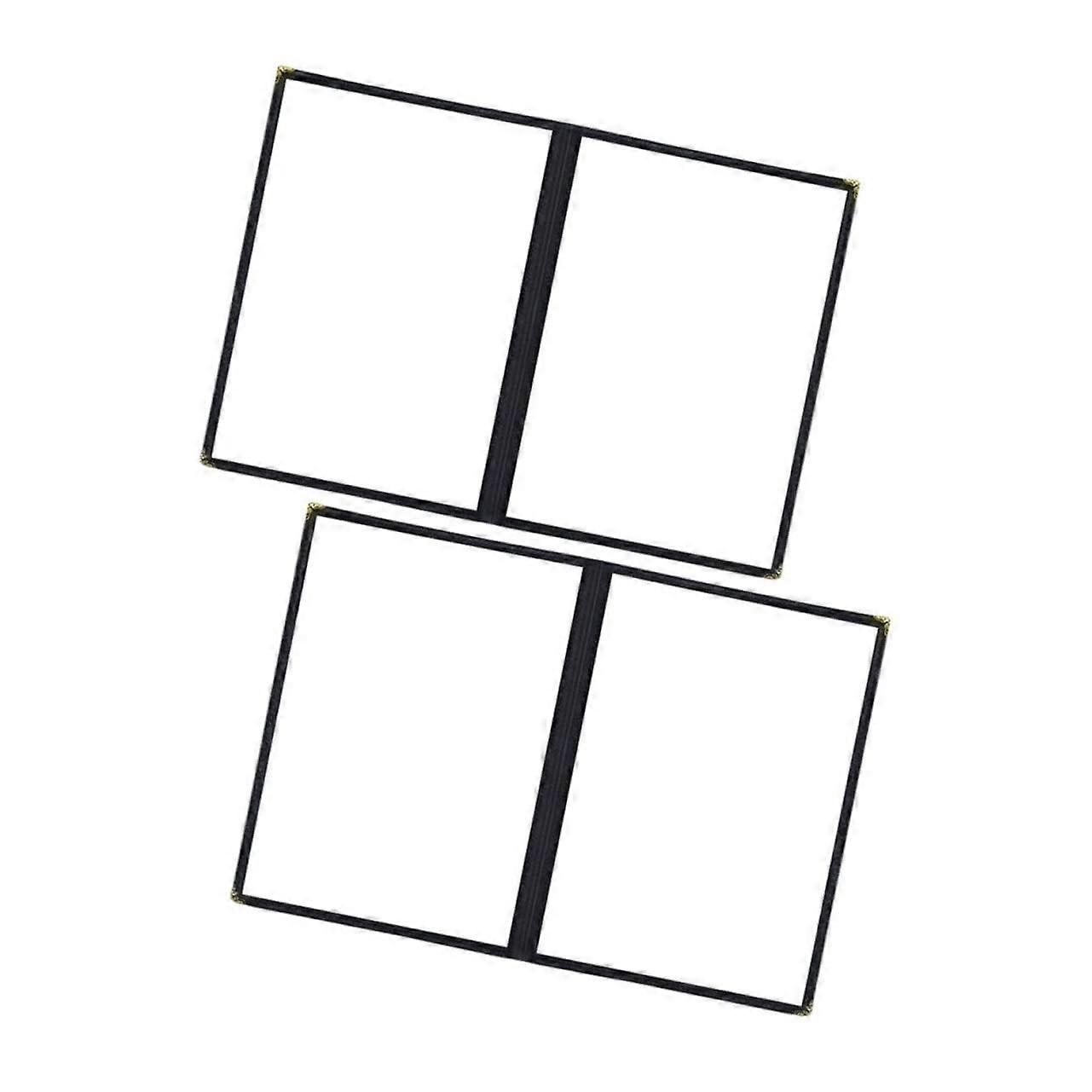 PVC Menu Covers 2-Pack Transparent Double-Stitched Restaurant Menu Sleeves Wine Menu Protectors A4 Size PVC Material