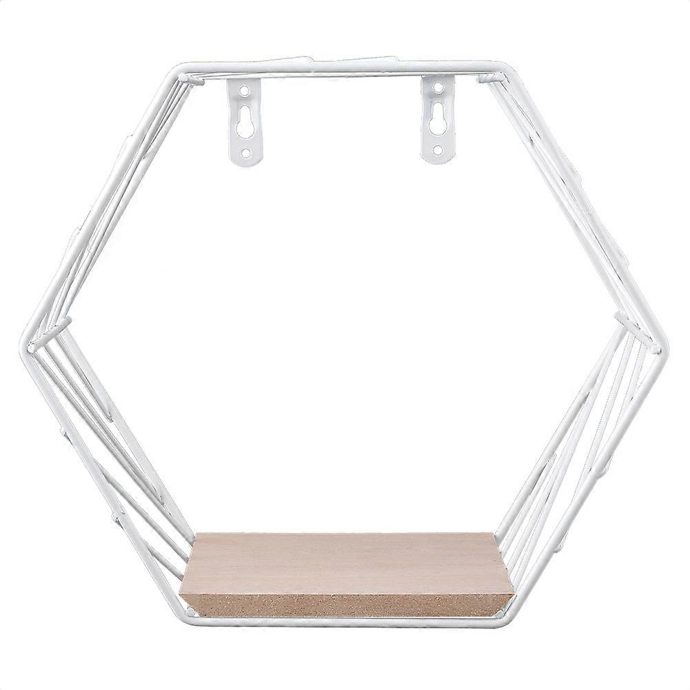 Hexagonal Floating Wall Shelf for Storage and Display, for Living Room Decor