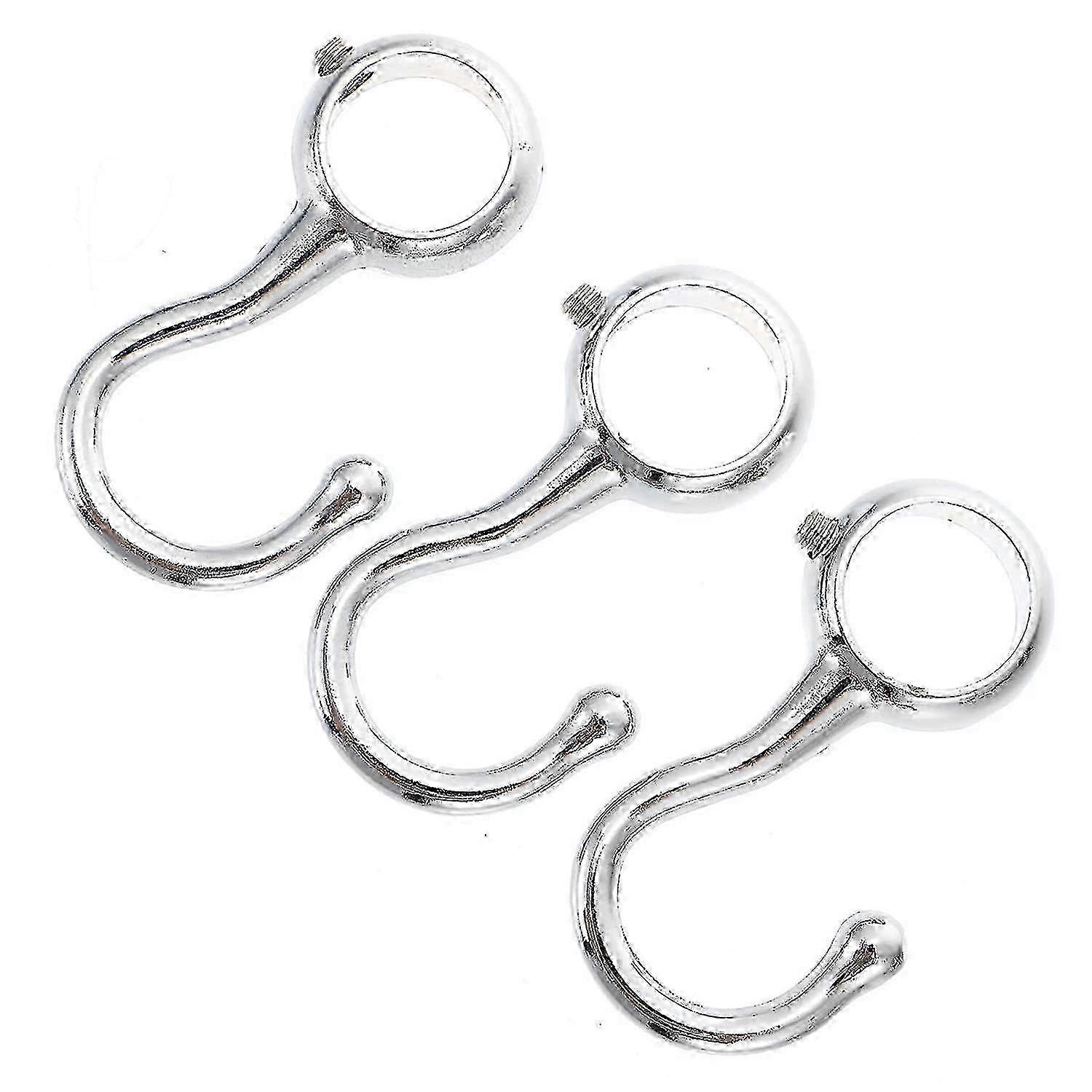 3pcs Silver Windproof Hanging Clip Hooks for Household Use - Table, Coat & Laundry Bag Edition 0816