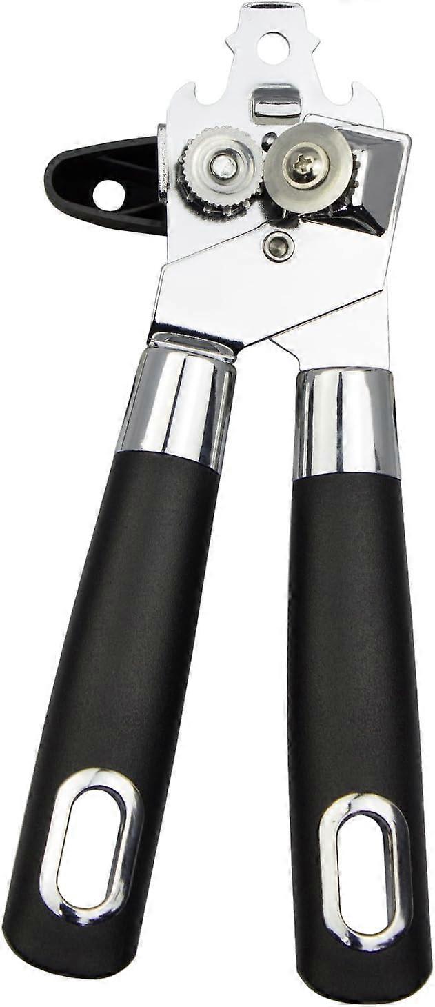 Manual Can Opener: 3-in-1 Stainless Steel Can Opener with Safe Ergonomic Non-Slip Handle and Non-Slip Grip