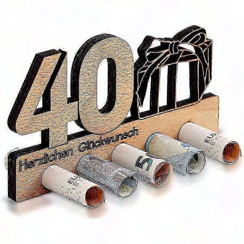 40. Geburtstag Geldgeschenk aus Holz für Sie oder Ihn