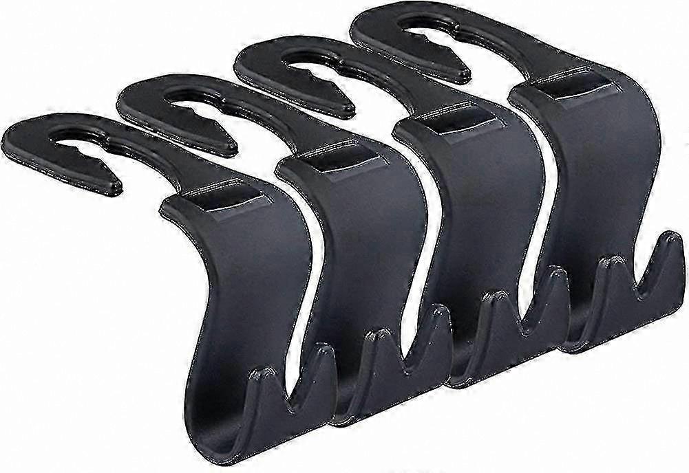 Back Seat Handbag Holders, Set of 4 Black Storage Hooks for Car Organization