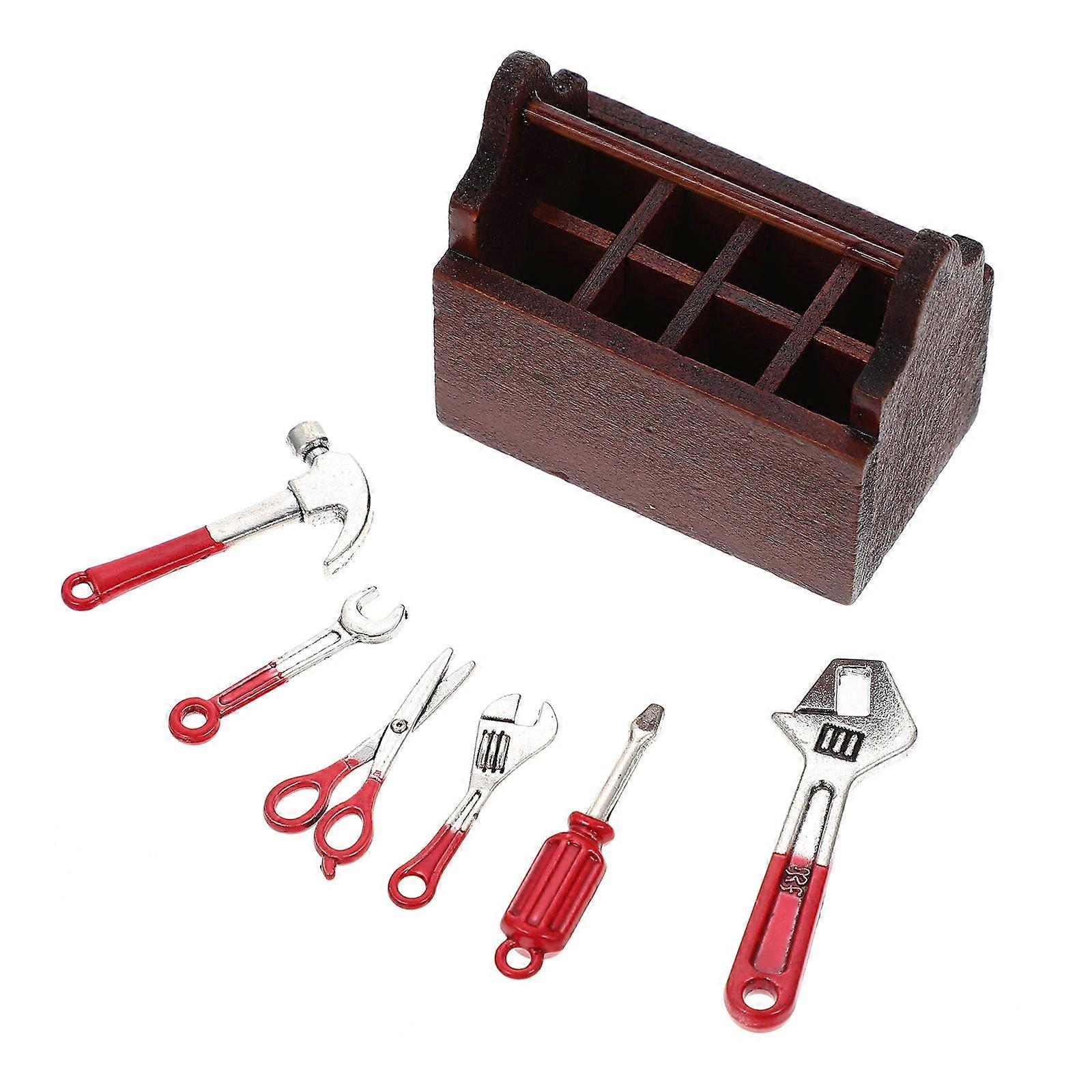 Miniature Multi Tool for Mini House Enthusiasts Wood and Alloy Material Decoration 1 Set