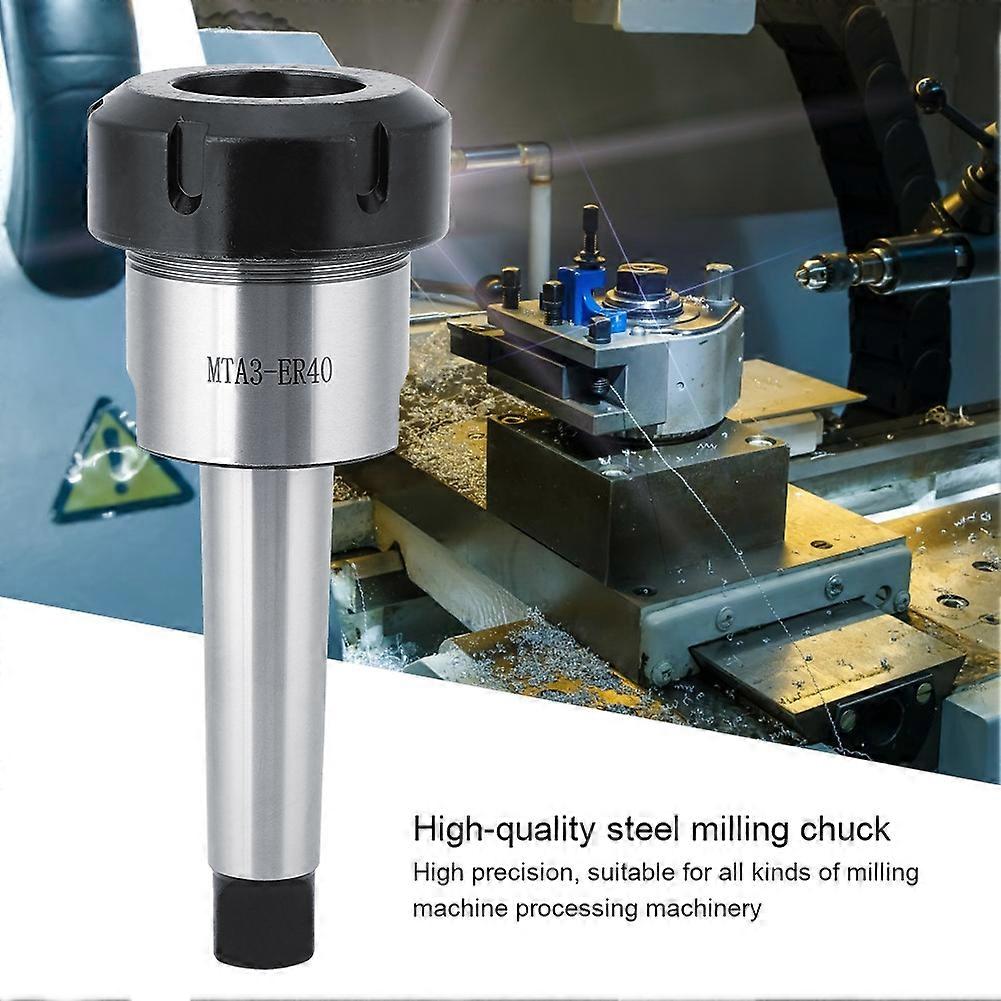 Carbon Steel MTA3 ER40UM Morse Taper Collet Chuck Holder for Lathe Milling Machine 3-26mm