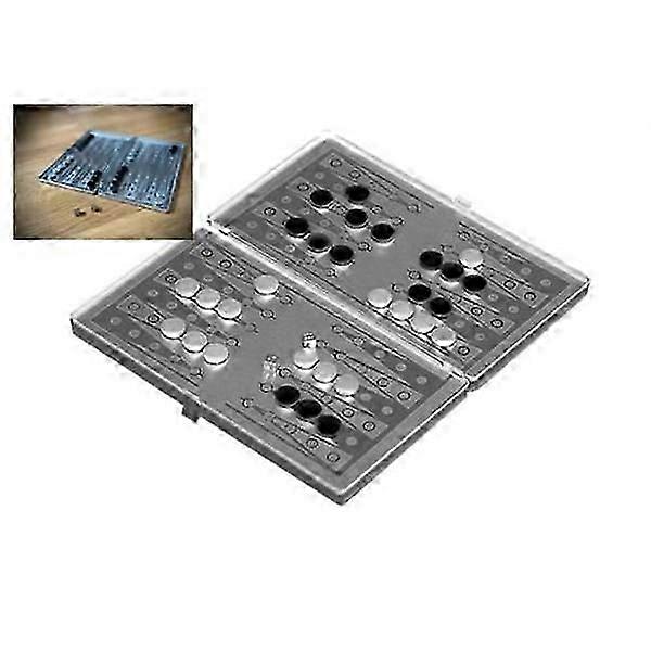Magnetic Backgammon / Travel Backgammon In Pocket Format Game Silver