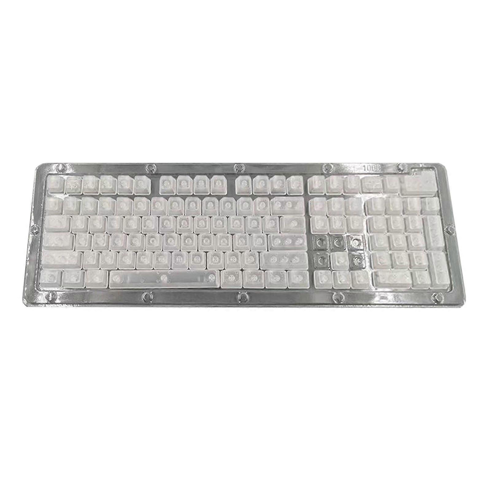 Full Size 107 Key Blank Keyboards Cap ABS Material With Light Diffusing Frosteds Surfaces Multicolor