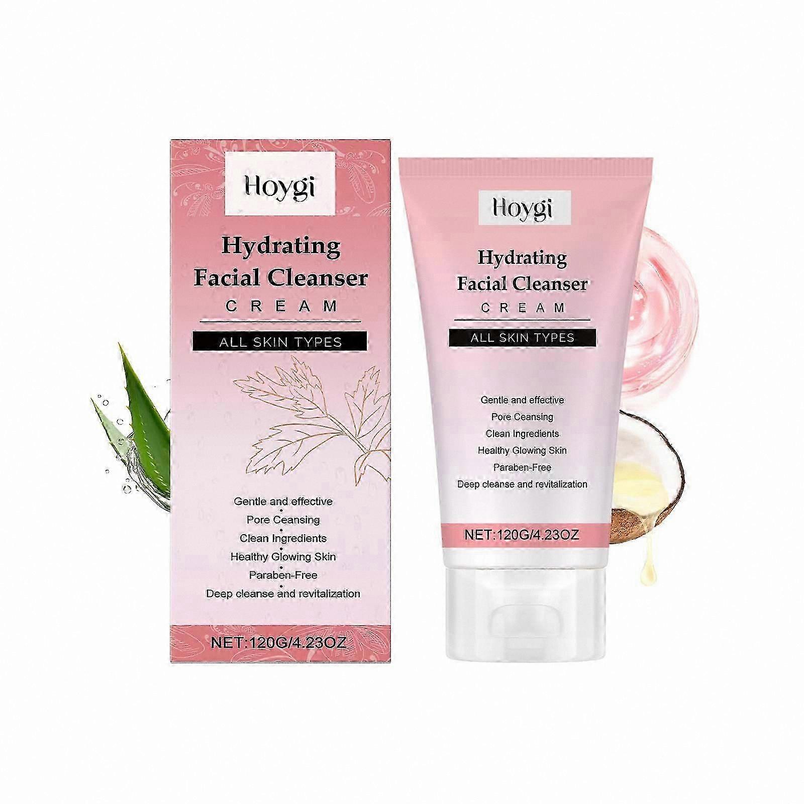 Moisturizing Cream Cleanser with Hyaluronic Acid, Aloe Vera & Coconut-derived Ingredients for Gentle Hydration