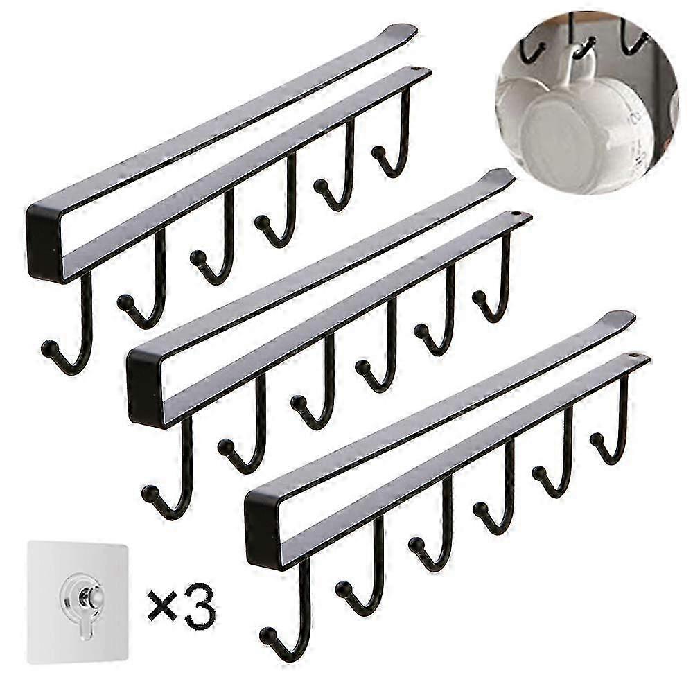 3 Pack Mug Cup Holder Under Cabinets with Adhesive Screws6 Coffee C...