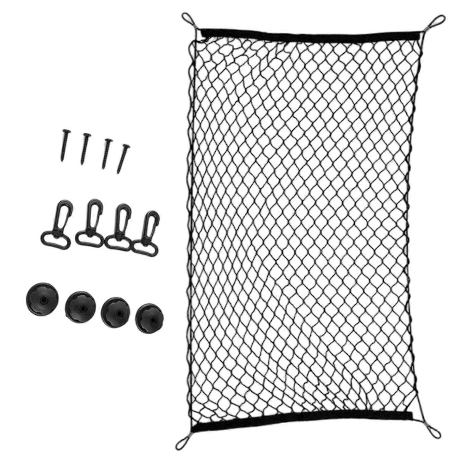 Vehicle Luggage Organizer Elasticated Storage Net Suitable For Rear Compartment With Tool Less Installation Space Saving Multicolor