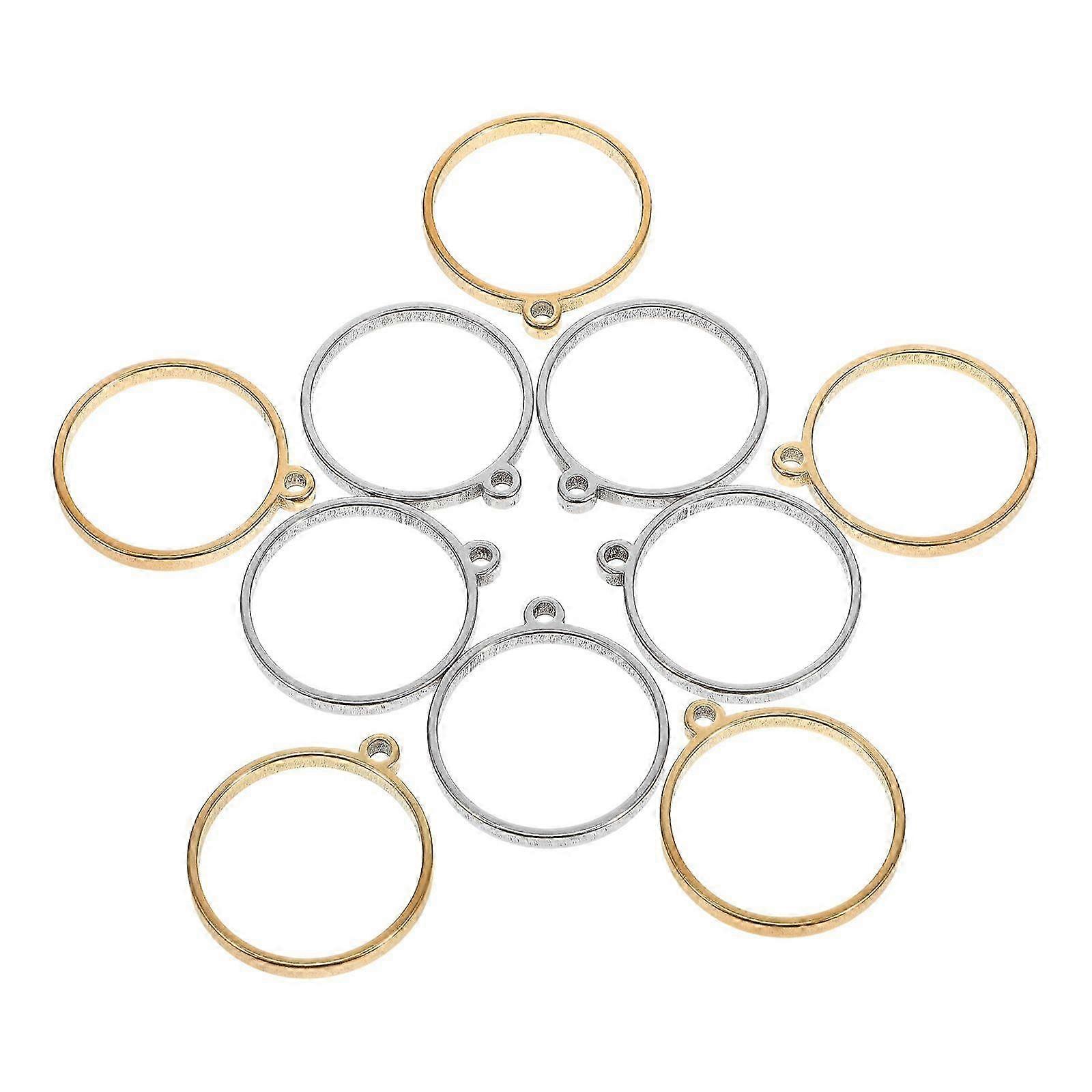 10pcs Stainless Steel Round Open Back Bezel Frames DIY Hollow