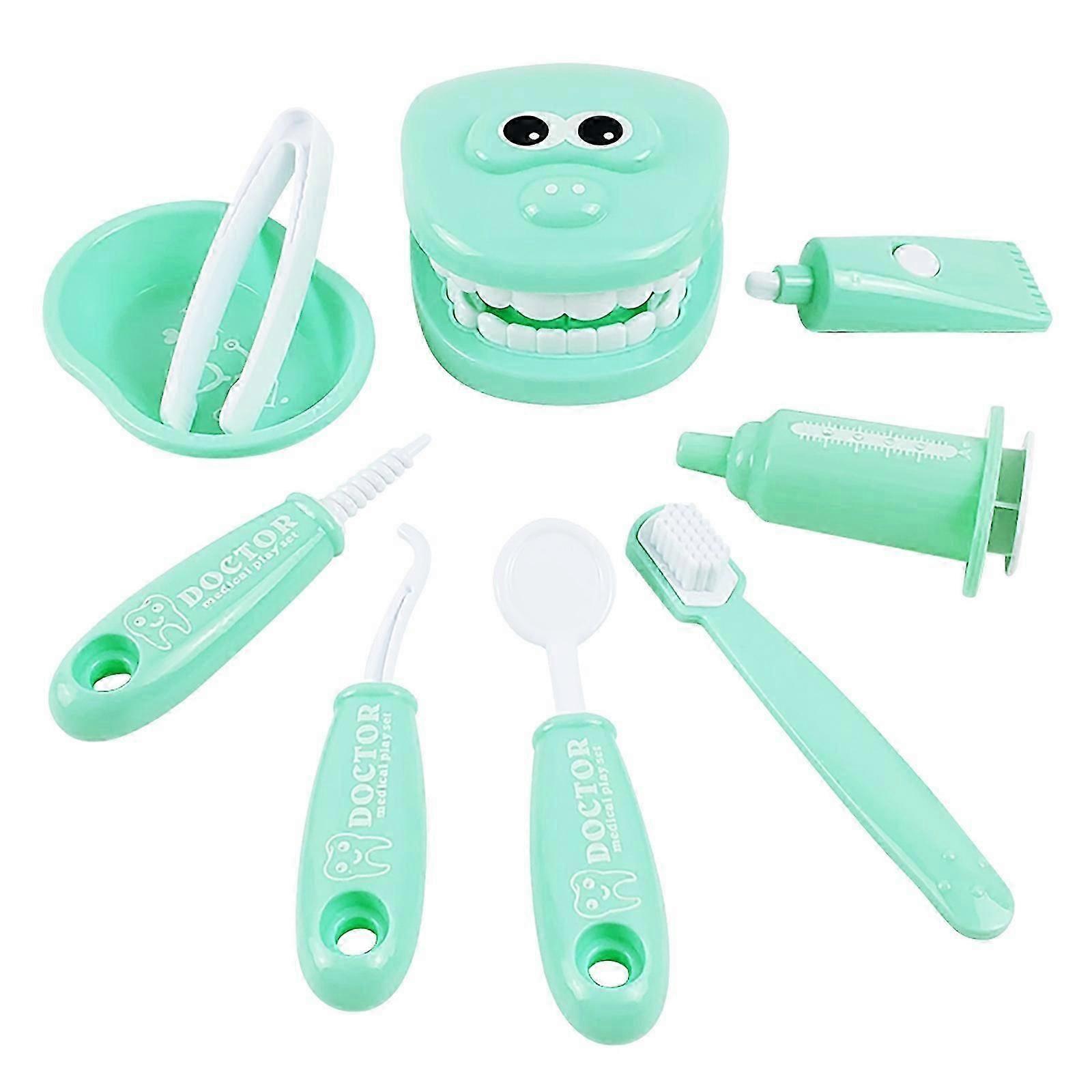 9Pcs/set Kids Pretend Play Toy Dentist Check Teeth Model For Doctors Role Play
