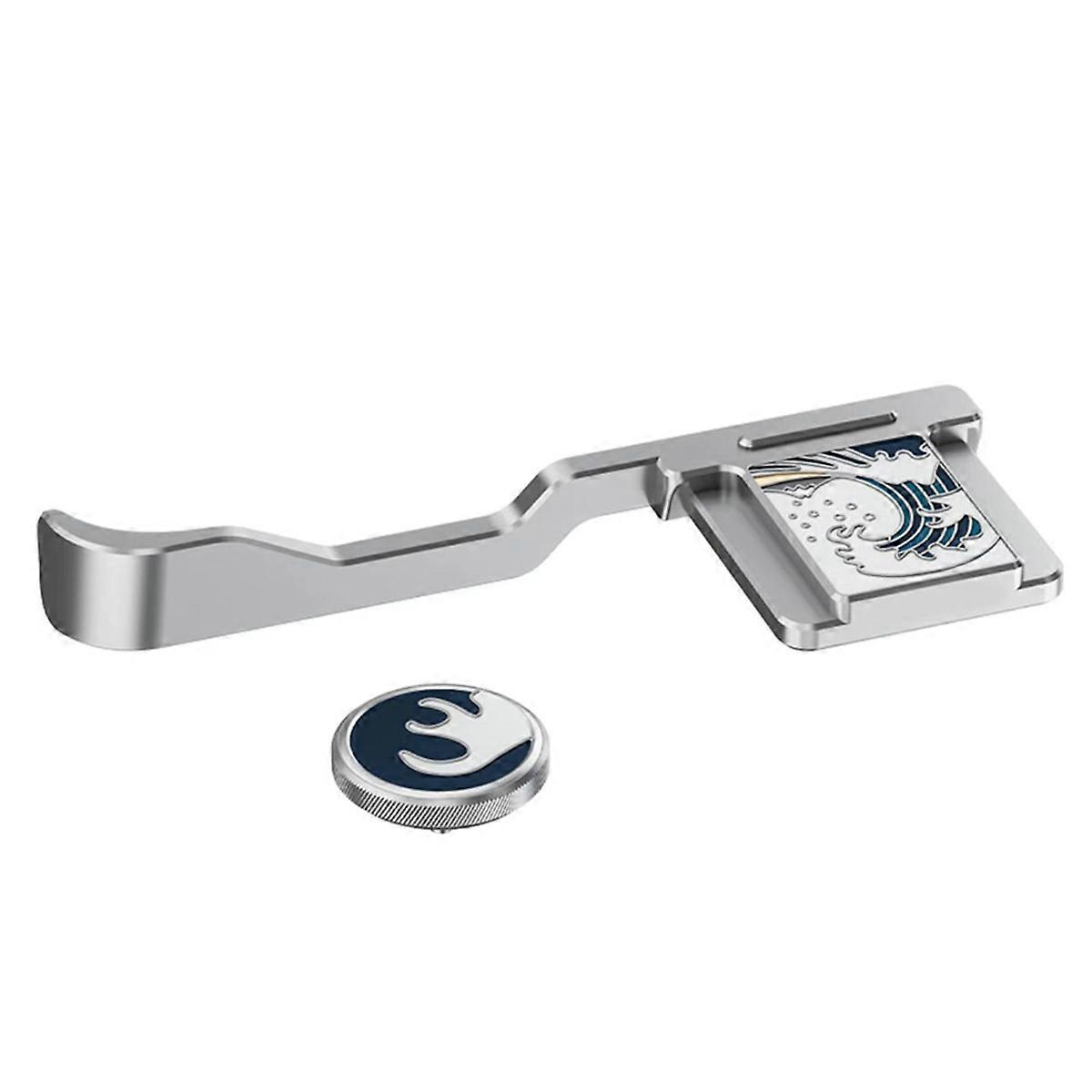 Thumb Grip and Shutter Button Cover Kit for X100V/X100VI Ergonomic Thumb Holder Accessories Silver