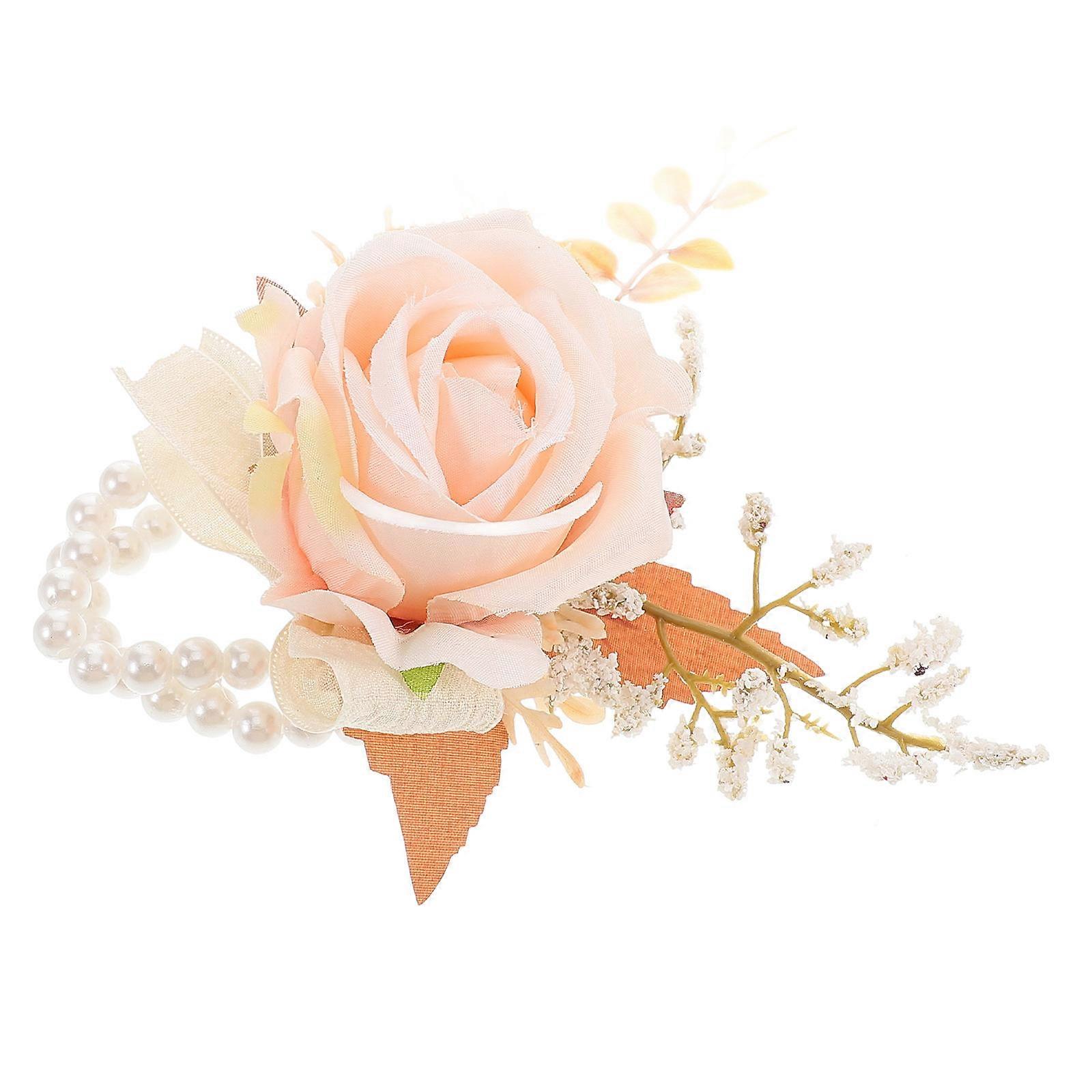 Boho Style Wedding Corsage Set for Bridesmaids and Grooms Wrist Corsage Set