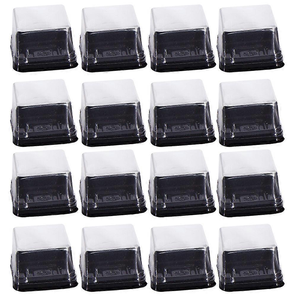Black Plastic Moon Cake Holder with for Storage Use 100g Square Size