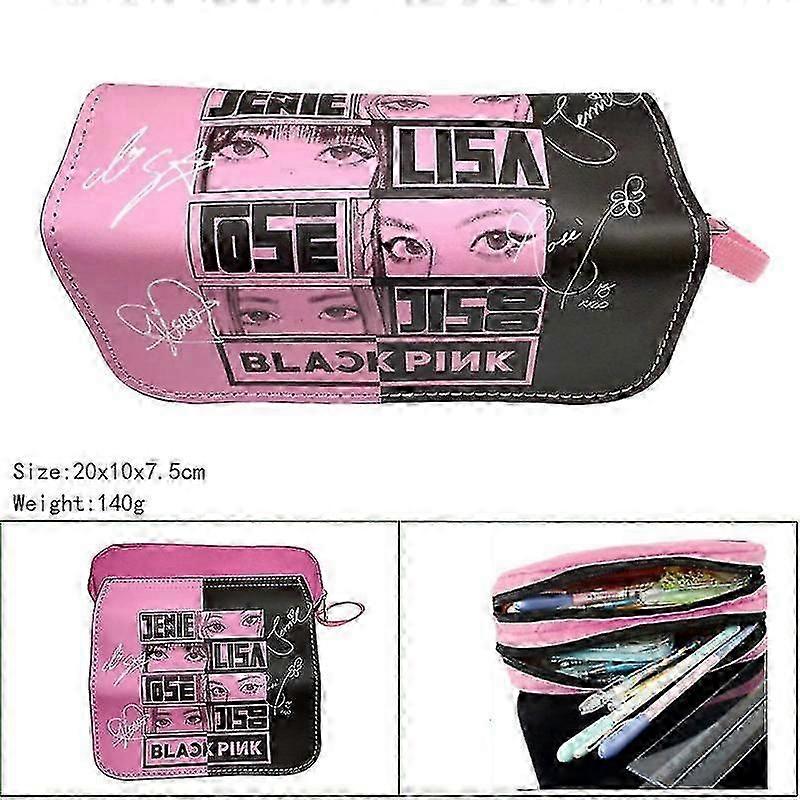 נרתיק עיפרון Blackpink בעל קיבולת גדולה לציוד לבית הספר או למשרד - תיק אחסון עמיד, ורוד
