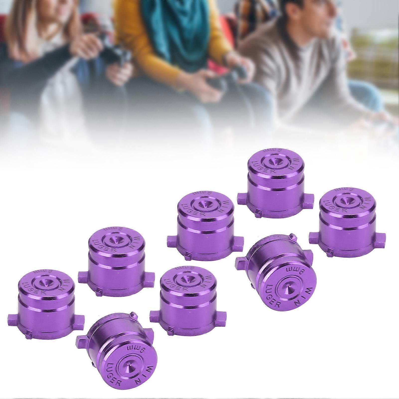 2 Sets Aluminium Alloy Function Assist Buttons for PS4 Controller Purple