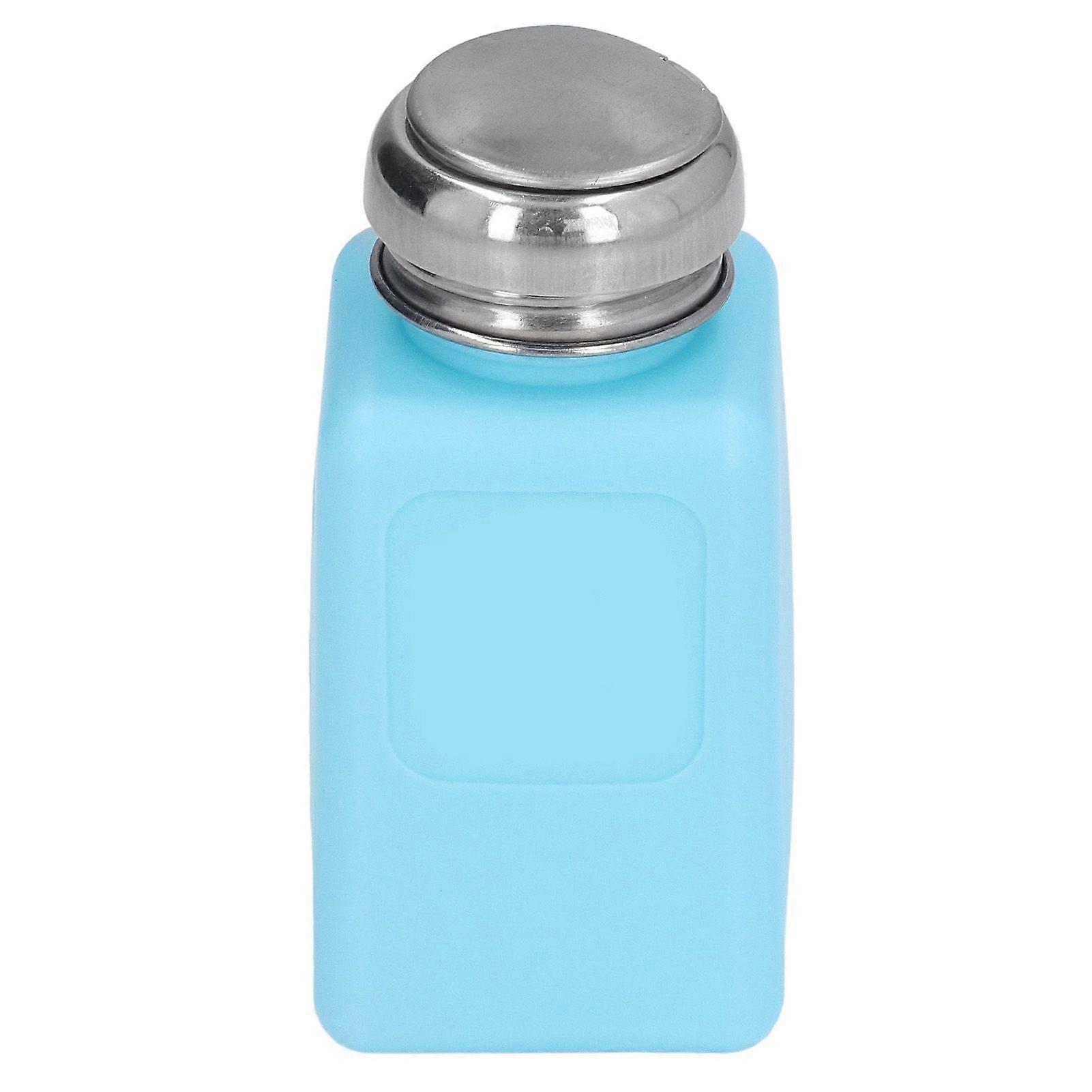 200ML Press Type Solvent Dispenser ESD Safe Anti Static Square Bottle with Stainless Steel Lid Blue