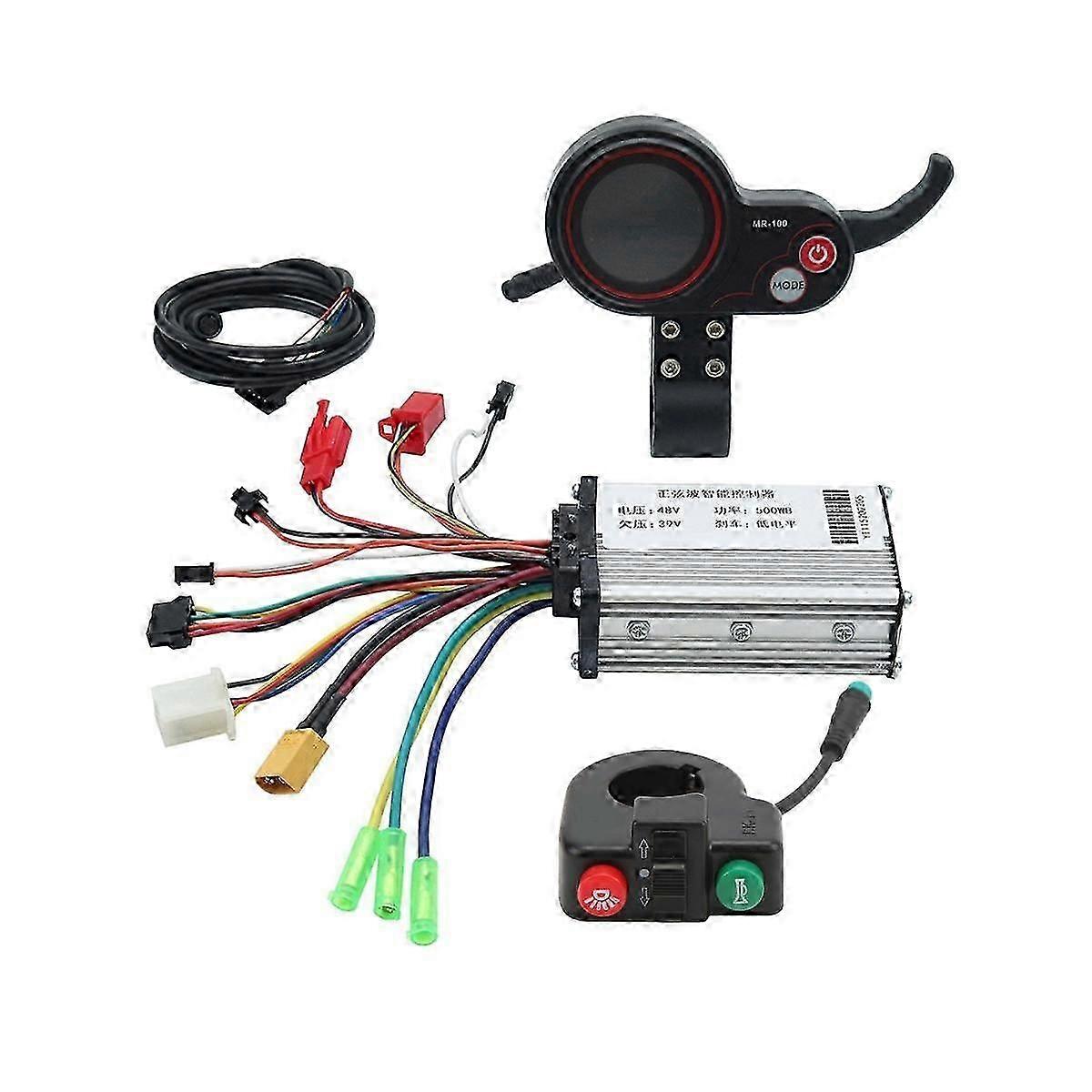 Controller 48V 500W MR-100 Display LCD Meter Dashboard + Pulsante di commutazione per scooter elettrico-JK